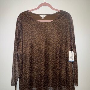 Brown Leopard Print Women's Top